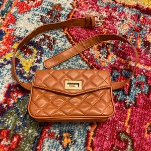 Cognac Quilted Fanny Pack- Adjustable